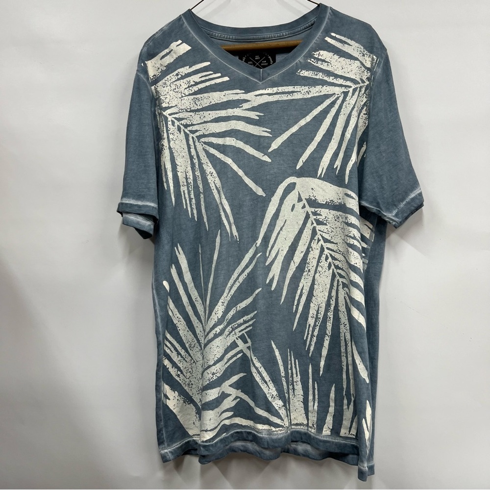 Native Code mens Hawaiian t-shirt large short sleeve v neck pullover cotton top